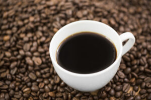 drinking coffee before a workout